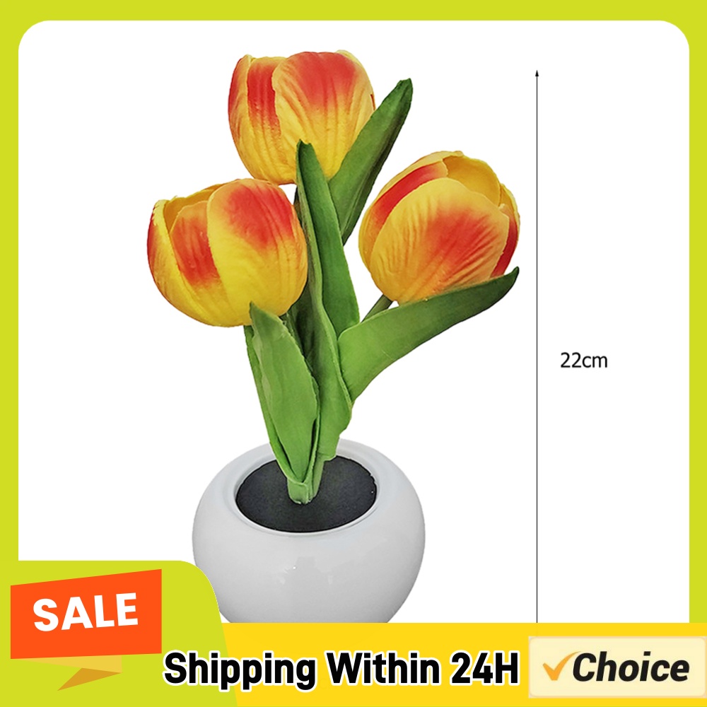 Plant Pot - 9x22cm Tischlampe mit Topfpflanze, batteriebetrieben, künstliche