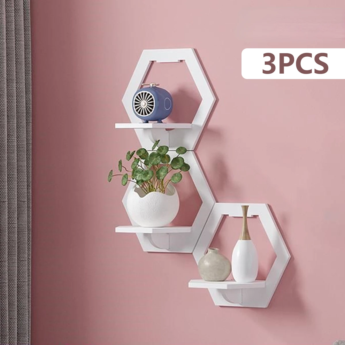 Terracotta Pot - 3Pcs Hexagon Wand Regal Schlag Kostenloser