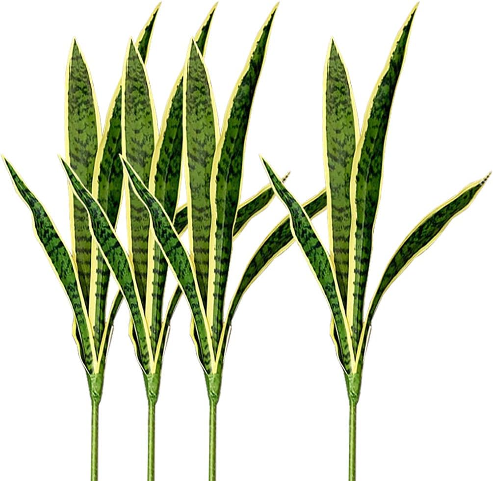 Snake Plant - 4 Stück gefälschte künstliche Schlangen-Faux-Sansevieria-Pflanzen, 76,2