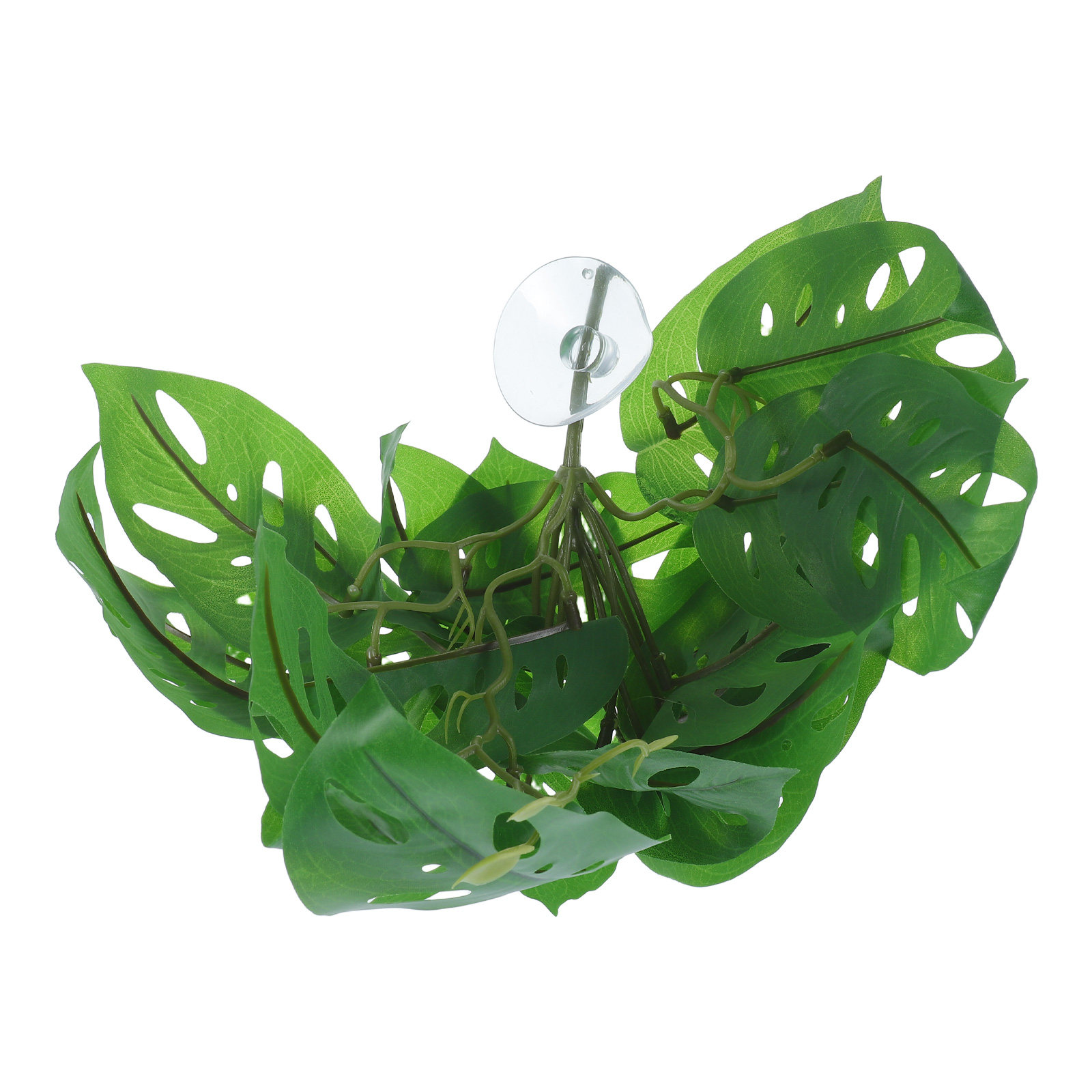 Snake Plant - Reptilien-Habitat-Dekoration, lebensechte Pflanzen mit Saugnapf, künstliche