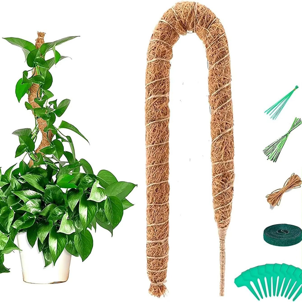 Pothos - Gartenbau-Kokosnusspalmenstab, grün, für Topfpflanzen, Pflanzenstütze, Kletterhilfe,