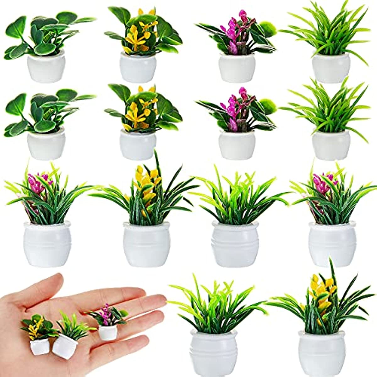 Terracotta Pot - Puppenhaus-Pflanze, Miniatur-Bonsai-Pflanze, Mini-Topfpflanze, Blumenmodell, kleines gefälschtes