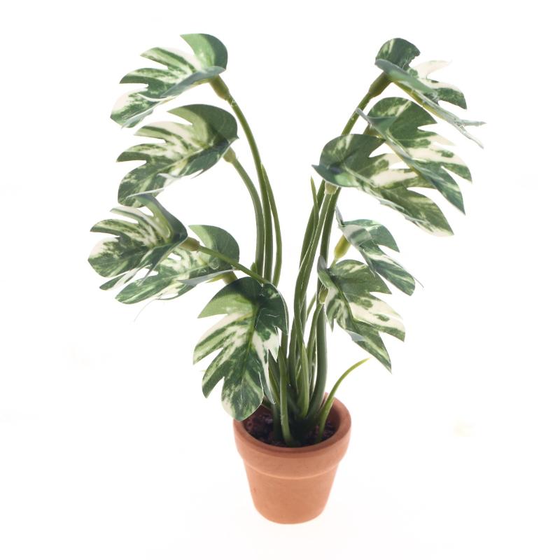 Plant Pot - Neu. 1 Stück 1/12 Puppenhaus-Simulation Monstera