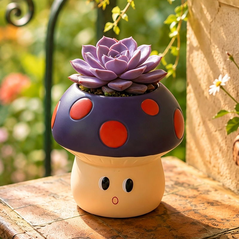 Niedlicher Cartoon-Pilz-Blumen – Snake Plant Ceramic Bewertung und Preis